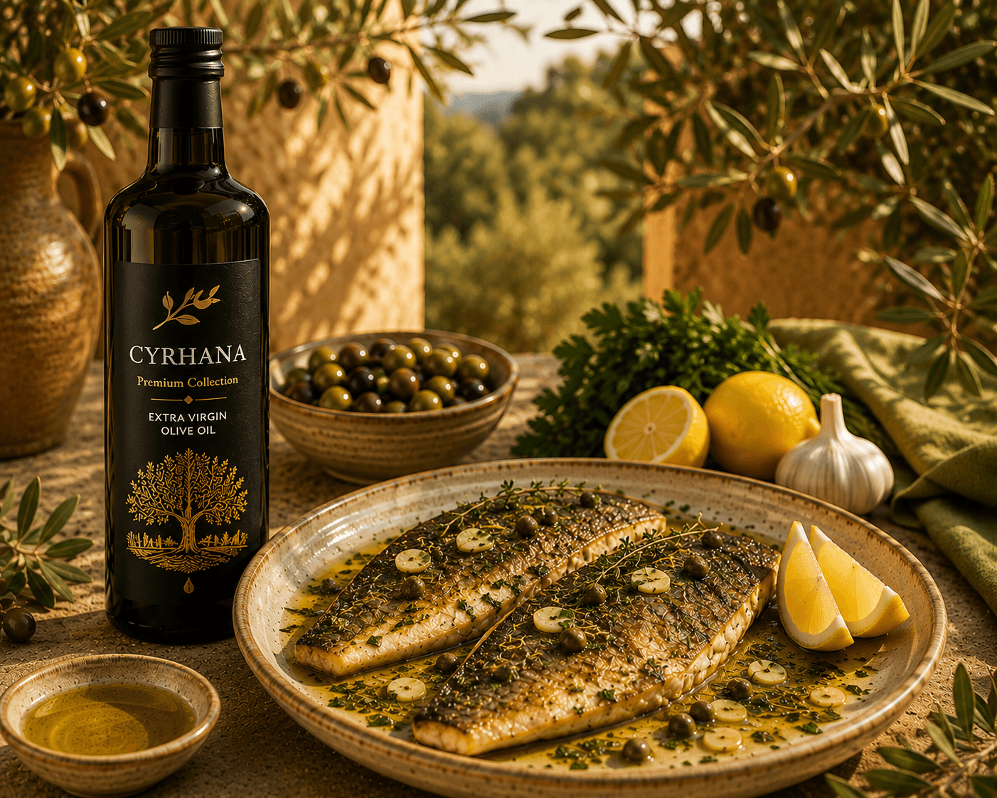 Grilled Sea Bass with CYRHANA & Lemon