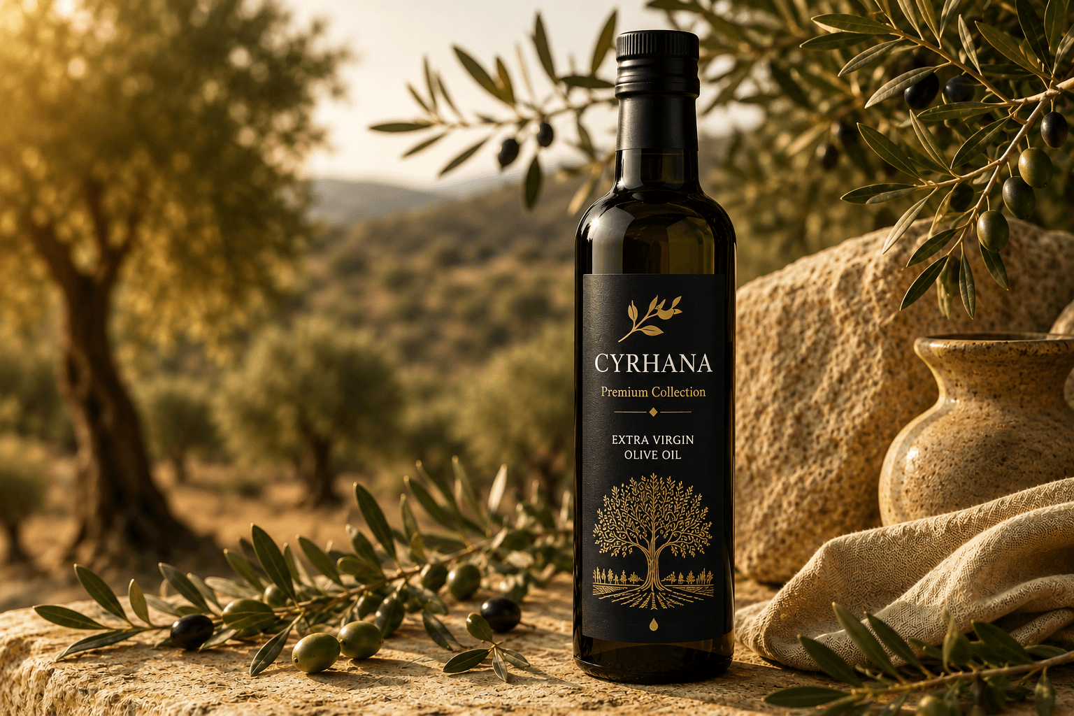 CYRHANA — Cold extraction process, extra virgin olive oil Tunisia